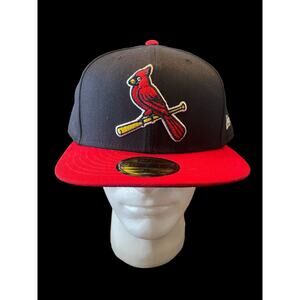 MLB St. Louis Cardinals STL 59FIFTY 5950 Men's Fitted New Era Hat 2 Tone Navy 8